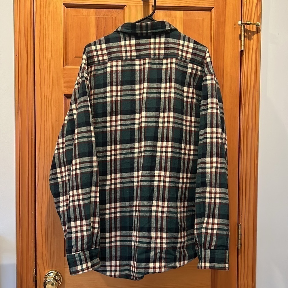 L.L. Bean Men's Heavyweight Thermal Insulated Plaid Flannel Shirt Jacket - XXL - Picture 2 of 5